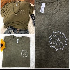 🌻 Bella canvas “ wanna be Hippie “ Tee